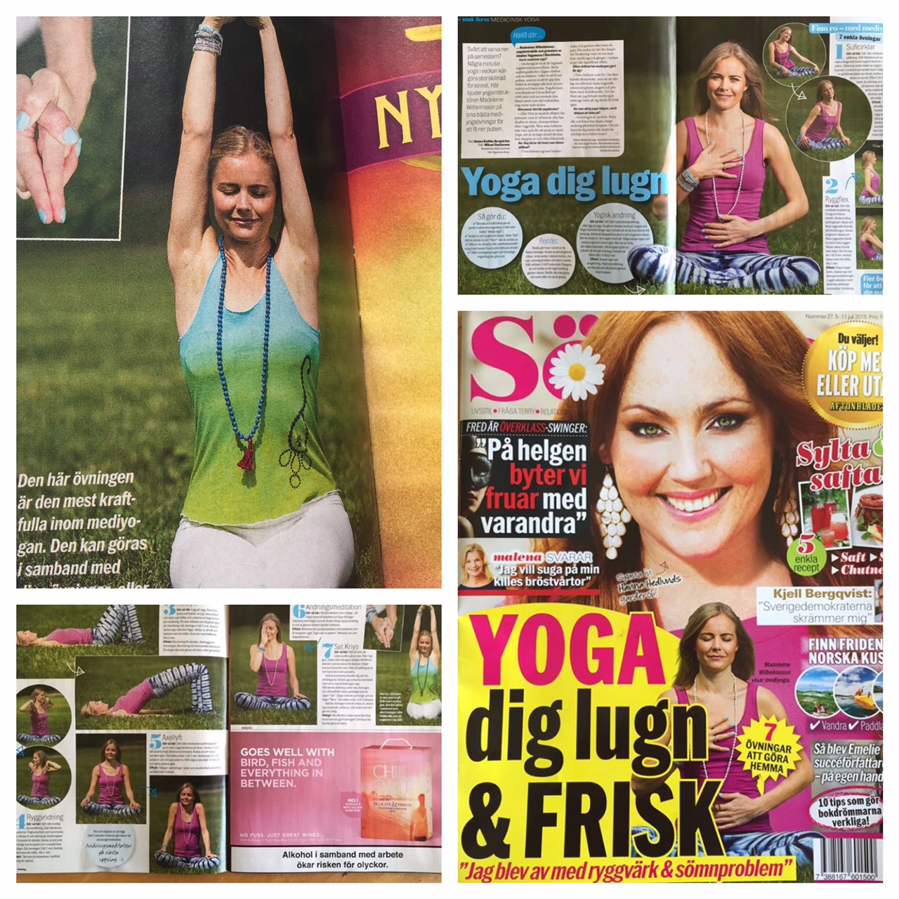 YogaMana's Madeleine Wilhelmsson visar MediYoga i Aftonbladet Söndag